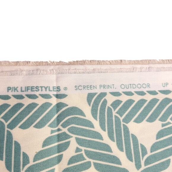 P/K Lifestyles Outdoor Screen Print Fabric Rope Design 54"x51" Cream Green - Picture 6 of 12